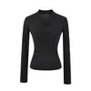 692-Camiseta de Moda Estilo Europeu e Americano para Mulheres, Decote V, Manga Longa, Nova 2025, Sexy, Justa, Camiseta Básica Top