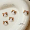 Decoraciones para Uñas de Gato Serie de Colores Morandi de Moda Accesorios de Resina 3D Cabeza de Gato Café con Leche y Peces Pequeños Decoraciones para Uñas Portátiles