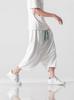 Verano 2025 Talla Grande Estilo Japonés Estilo Hong Kong Pantalones Capri Casuales Holgados Entrepierna Baja Pantalones de Pierna Recta Pantalones de Pierna Ancha Pantalones Capri para Hombre