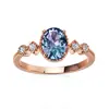 Joyería de Plata S925 Daisini, Anillo Vintage y Sencillo para Mujer con Forma Ovalada y Cuatro Garras, Presenta una Moderna Piedra Alejandrita