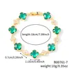 Pulseira em Formato de Trevo de Quatro Folhas Transfronteiriça para Mulheres, Luxo Leve, Design Floral de Alto Padrão, Trevo da Sorte, Joia Floral da Moda Fonte