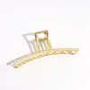 Pasador de Perlas para Mujer Clip de Lazo Estilo Coreano Pinza de Tiburón para la Parte Trasera de la Cabeza Accesorios Metálicos Grandes y Simples para el Cabello