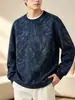 Nueva sudadera de moda otoñal para hombre, marca de moda tie-dye, sudadera con cuello alto y cuello redondo, sudadera casual americana de moda estilo 'old money' para hombre