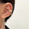 Brincos de Estrela Micro-Embellished Transfronteiriços, Femininos, Versáteis, Luxo Leve, Brincos Presilha para Cartilagem da Orelha Perfurada com Estrela, Joias de Alto Padrão