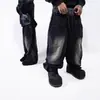 Inverno Europeu e Americano Nova Moda Estilo Escuro Conjunto Unissex Harajuku Patch Moda de Rua Lulu Moletom e Calça