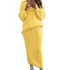 AliExpress outono e inverno novas roupas femininas Amazon wish moda europeia e americana conjunto de suéter com ponto torcido saia em estoque
