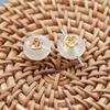 Fivela de Segurança de Ágata Lichia Natural Incrustada com Flores Acessórios DIY Fivela de Segurança de Ágata Calcedônia Inlay de Flor de Cobre