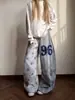 Pantalones deportivos retro americanos con estampado de estrellas y cintura elástica para hombre y mujer, holgados, casuales, de pierna ancha, versátiles, con cordón