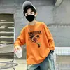 Camiseta de Manga Longa de Outono para Meninos Estilo Primavera e Outono 2026 Nova Camada Base Infantil Algodão Puro Top Casual de Outono para Meninos
