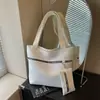 Bolsa Casual, Estilosa, de Grande Capacidade, com Textura Simples, Bolsa de Ombro Feminina, Nova Bolsa Tote Verão 2026