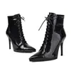 35-41 Botas Femininas de Outono/Inverno Bico Fino Estilo Martin com Zíper Lateral, Cor Sólida, Solado Macio de Borracha, Salto Fino, Botas Baixas Estilo Europeu e Americano