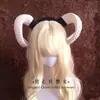 Diadema de cuernos de diablo grandes de simulación en blanco y negro y dorado diadema gótica oscura accesorios para el cabello de Halloween lo fotografía