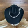 Nuevo sombrero de fieltro transfronterizo cinta decorativa sombrero de lana moderno todo-partido sombrero de lana negro