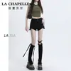 Shorts de Mezclilla Estilo 'Hot Girl' Negros para Mujer Tendencia Verano 2025 Versátiles Nuevos Cintura Alta Elásticos Ajustados Línea A Pantalones Cortos Hot