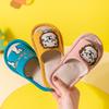 Pantuflas de lino para niños lindas niñas niños primavera hogar interior piso niños bebé pantuflas antideslizantes suela suave