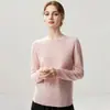 Estilo Otoño e Invierno Lana Cachemira para Mujer Suéter de Punto Cuello Redondo Calibre 12 Versátil Diario Simple