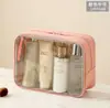 Nueva Bolsa de Maquillaje Transparente de PVC para Mujer, Portátil de Gran Capacidad para Lavado, Baño, Fitness, Natación y Viajes