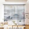Casa Entera Estilo Chino Nuevo Estilo Chino Clásico Cortina Paisaje de Cascada Pintura de Paisaje Feng Shui Ventana de Sala de Estar Villa Gasa