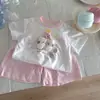 Conjunto de Manga Corta para Niñas, Algodón Puro, Verano Delgado Estilo Nuevo, Conjunto Casual de Dos Piezas con Dibujos Animados de Gatito Kitty para Niños