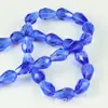 Material de cuentas hecho a mano para manualidades, accesorios de flores, cuentas sueltas, cristal, agujero mediano, cuentas de gota 10x 15 mm 50/tira