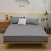 Lençol de elástico liso conjunto de quatro peças fronha de comércio exterior da Amazon roupa de cama lençol de elástico para colchão transfronteiriço