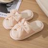 Amazon Transfronterizo Pajarita Pantuflas de Lino Sandalias de Interior Tela Ins Simple Europea y Americana Pantuflas de Algodón y Lino para Mujer