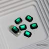 Celebriade da Internet Arte de Unhas verde escuro Verde Escuro Esmeralda Octógono Doce de Diamante Vidro Diamante Ponta do Dedo Fundo Plano Diamante Decoração de Unha
