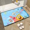 Felpudo de Barro Diatomeas de Dibujos Animados Anime Bob Esponja, Felpudo para Puerta de Baño Resistente a Manchas y al Desgaste, Felpudo Antideslizante Absorbente de Agua para Baño