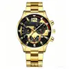 Reloj de Cuarzo Multifuncional para Hombre Correa de Acero Cronógrafo de Tres Ojos Reloj de Pulsera Negocio Casual Reloj para Hombre Fuente Mayorista de Comercio Exterior
