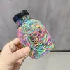 Gomas Elásticas Pequeñas Desechables en un Frasco, Color Caramelo, Alta Elasticidad, No Dañan el Cabello, Sujetadores de Cabello Simples y Versátiles para Bebés