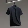 Camisa Polo de Seda Gelo Sem Costura Verão Masculina Manga Curta Camiseta Gola Polo Marca da Moda Camiseta Camisa Polo Gola de Camisa de Alta Qualidade