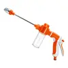Pistola de água T8 de cabo longo, laranja e branca, best-seller transfronteiriço com reservatório de água, pistola de água de alta pressão para lavagem de carros, para uso doméstico, ferramenta de rega de jardim e de hortaliças