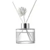 Frasco de aromaterapia sem chama vazio, frasco pequeno de vidro cilíndrico, vaso de rattan para flores secas, decoração de banheiro e quarto, frasco de perfume