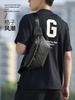 Bolso Cruzado de Pecho para Hombre Bolso de Hombro Moda Trendy Cuadros Europeos y Americanos Retro Bolso Pequeño Marca de Moda para Hombre Casual Versátil