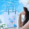 Bolsa de cosméticos de gran capacidad para mujer, portátil, transparente, con dibujos animados, para playa, impermeable, para natación, bolsa de lavado, bolsa de almacenamiento