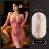 Lemon Story Celebridad de Internet Deseo Puro Manga Larga Malla Hueca Erótico Lencería Retro Transparente Ajustado Vestido Bodycon para Mujer