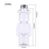 Garrafa de bebida de grau alimentício transparente de plástico pet com tampa de alumínio embalagem de suco descartável urso criativo garrafa de chá de leite