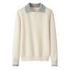 Suéter de Cachemir Puro con Cuello de Camisa para Mujer 23 Otoño e Invierno Nuevo Estilo Preppy Versátil Delgado de Punto Camisa Base