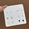 Set Semanal de Pendientes de Nicho Estilo Coreano, Pendientes Lindos y Compactos de Aleación Electroplateada con Pedrería, Venta al por Mayor