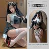 Monja Castigadora Lencería Sexy Juego de Rol Sexy Uniforme Hueco Hogar No Necesita Quitarse Abertura Tentación Traje de Pasión