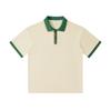Camiseta tipo POLO de doble color de la marca Heavy Tide de 240 g, con logotipo, solapa suelta, manga corta, ropa de trabajo, bordado personalizado