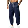 Calça de moletom jogger casual masculina de primavera e outono, transfronteiriça europeia e americana da Amazon, com cós elástico e design liso