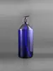 Plástico Azul Marrom Garrafa PET Garrafa Pura Lw Tampa Antifurto Garrafa com Bomba de Pressão Garrafa para Líquido de Banho Garrafa de Shampoo Garrafa Flor