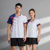 Ropa de bádminton de secado rápido para hombres y mujeres, de manga corta, transpirable, para voleibol, nuevo traje deportivo de tenis de mesa, ropa de competición con logotipo impreso