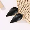 Nuevos Pendientes Europeos y Americanos Moda Pendientes Creativos Hojas Simples Gotas de Agua Pendientes de Cuero Artificial PU Joyería