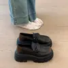 Mocasines de estilo francés con suela gruesa y tacón robusto para mujer, nuevos zapatos slip-on de estilo británico para otoño e invierno 2026, adecuados para combinar con faldas y uniformes JK