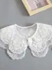 Gola Falsa de Renda Versátil Novo Estilo Xale Feminino Acabamento em Renda Decoração de Temperamento Rejuvenescedora Gola Lisa Lenço Pequeno Gola Falsa