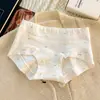Pantaletas de pierna plana para mujer, florales y de lunares, tiro medio, transpirables, 10A, entrepierna extendida, pantaletas de algodón puro para mujer, bóxers de algodón para mujer
