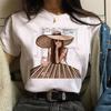 Camiseta Feminina Fashion Hora do Café e Meninas Estampada Manga Curta Feminina Verão Anos 90 Meninas Camiseta Casual