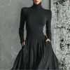Roupas Femininas de Comércio Exterior Transfronteiriço Europeu e Americano em Estoque, Vestido Conjunto Estilo Suave Elegante Francês Retrô de Luxo Leve Slim Fit de Nicho